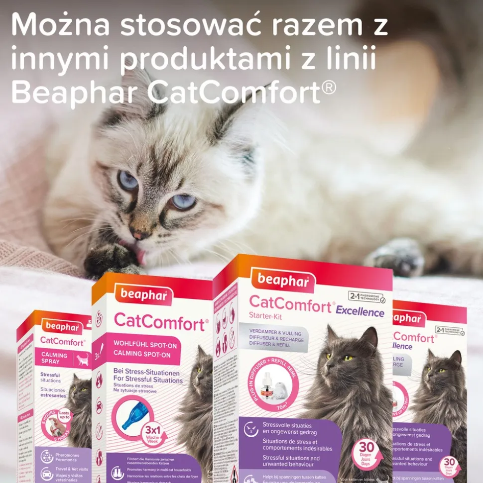 Beaphar CatComfort Calming Spot-On dla kotów, 3 x 0,55 ml