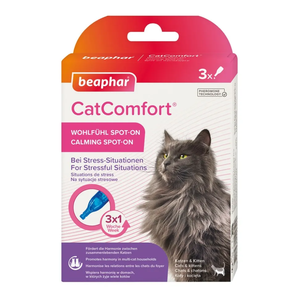 Beaphar CatComfort Calming Spot-On dla kotów, 3 x 0,55 ml