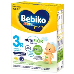 Bebiko Junior 3 NUTRIflor Expert, odżywcza formuła na bazie mleka o smaku waniliowym, powyżej 1. roku życia,  proszek, 600 g