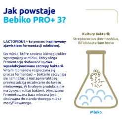 Bebiko PRO+ 3, odżywcza formuła na bazie mleka dla dzieci powyżej 1. roku życia, z nutą waniliową, 700 g