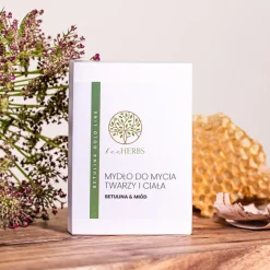 BeeHerbs, mydło do mycia twarzy i ciała, betulina & miód, 100 g