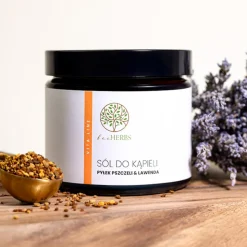 BeeHerbs, sól do kąpieli, pyłek pszczeli & lawenda, 250 ml