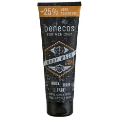 Benecos For Men Only, naturalny żel 3w1 Sport do mycia ciała, twarzy i włosów, 250 ml