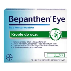 Bepanthen Eye, krople do oczu, pojemniki jednodawkowe, 0,5 ml, 10 szt.