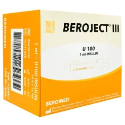 Beroject III, strzykawka insulinowa 3-częściowa, 1 ml, 30G x 8 mm,100 szt.