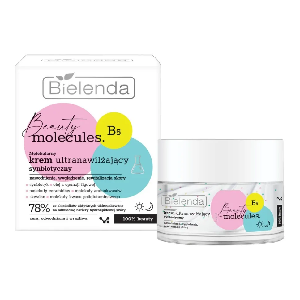 Bielenda Beauty Molecules, molekularny synbiotyczny krem ultranawilżający, 50 ml