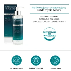 Bielenda Professional SupremeLab For Man, odświeżająco-oczyszczający żel do mycia twarzy, 200 ml