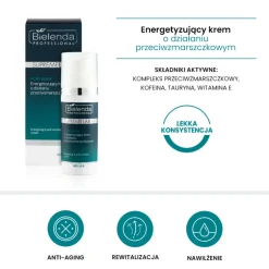 Bielenda Professional SupremeLab For Man, energetyzujący krem o działaniu przeciwzmarszczkowym, 50 ml