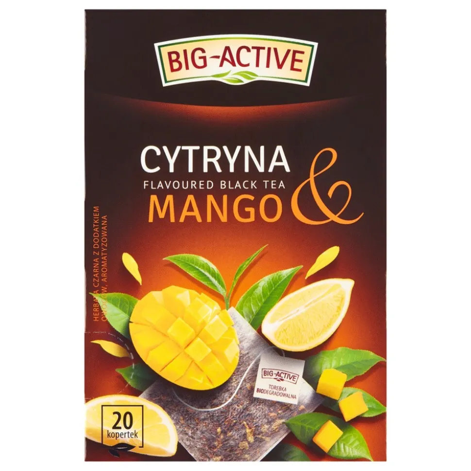 Big-Active, herbata czarna Cytryna & Mango, torebki, 20 szt.