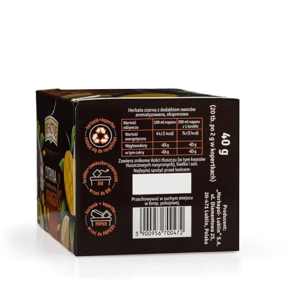 Big-Active, herbata czarna Cytryna & Mango, torebki, 20 szt.