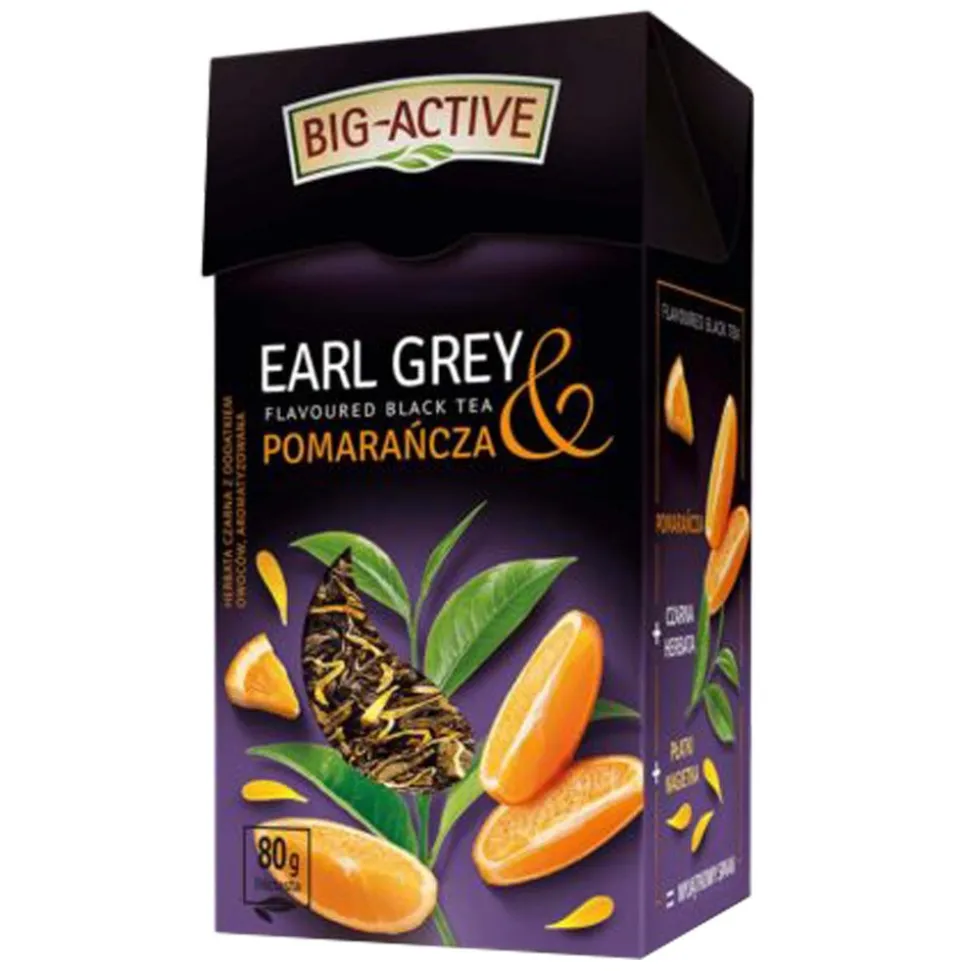 Big-Active, herbata czarna, Earl Grey i pomarańcza, susz, 80 g