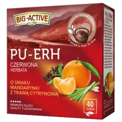 Big-Active, herbata czerwona Pu-Erh, Mandarynka i trawa cytrynowa, torebki, 20 szt.