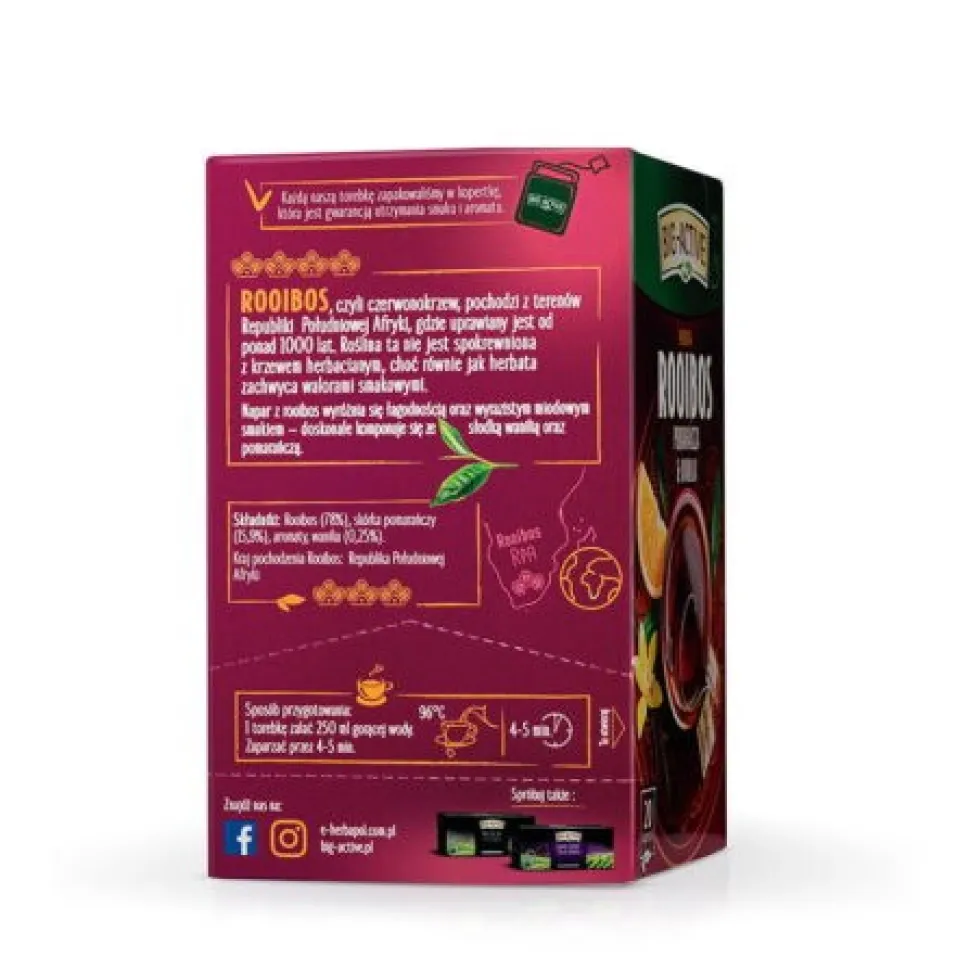Big-Active Herbatka Rooibos Pomarańcza & Wanilia, torebki, 20 szt.