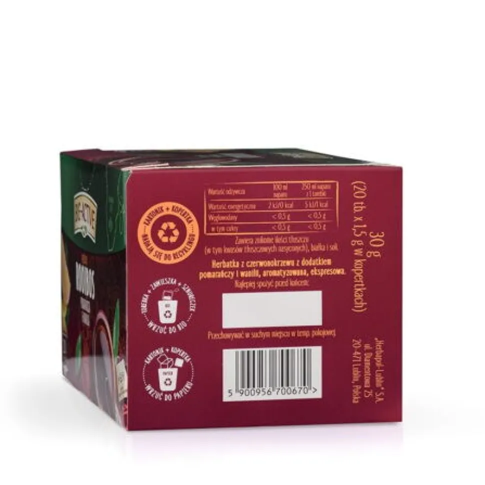 Big-Active Herbatka Rooibos Pomarańcza & Wanilia, torebki, 20 szt.