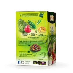 Big-Active, Zielona herbata w torebkach z truskawką i graviolą, 30 g (1,5 g x 20 szt.)
