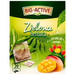 Big-Active, Zielona herbata w torebkach z opuncją figową i mango, 30 g (1,5 g x 20 szt.)