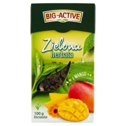 Big-Active, Zielona herbata z mango, liściasta, 100 g