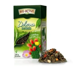 Big-Active, Zielona herbata z opuncją, liściasta, 100 g