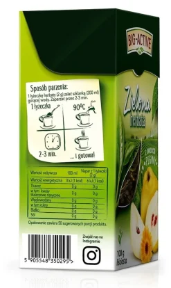 Big-Active, Zielona herbata z pigwą, liściasta, 100 g