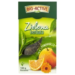 Big-Active, Zielona herbata z pomarańczą, liściasta, 100 g