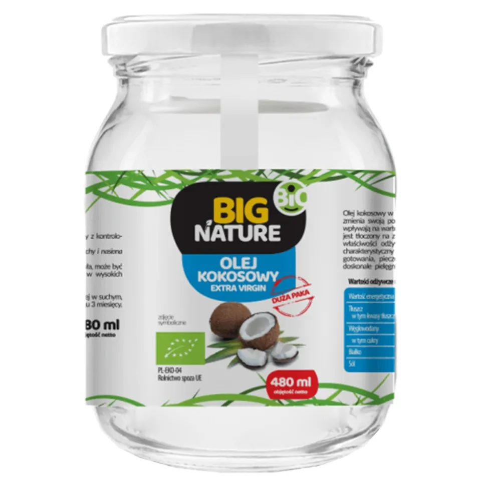 Big Nature Olej kokosowy extra virgin BIO, 480 ml