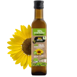 Big Nature Olej słonecznikowy tłoczony na zimno Bio, 250 ml