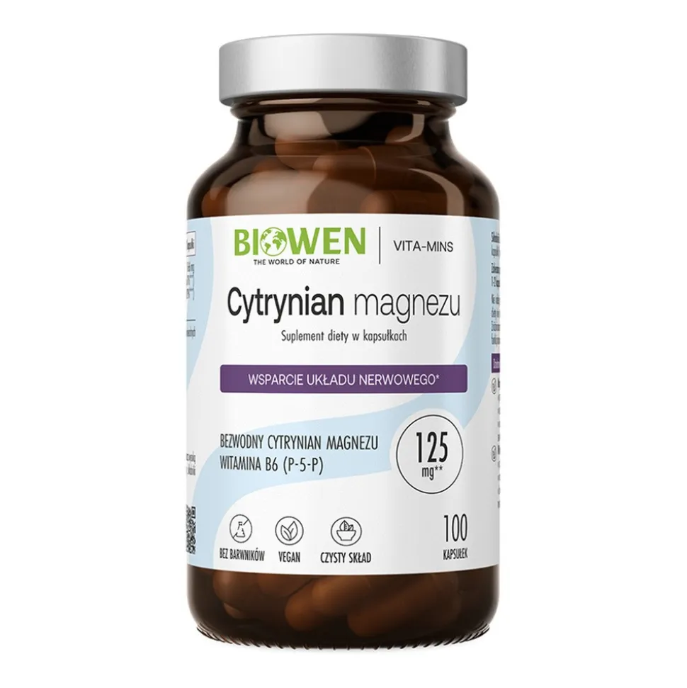 Biowen, Cytrynian magnezu + B6, kapsułki, 100 szt.