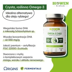 Biowen Omega 3 z Alg, kapsułki miękkie, 60 szt.