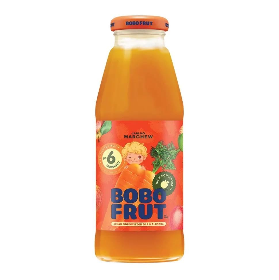 Bobo Frut, nektar owocowo-warzywny, jabłko-marchewka, 6 m+, 300 ml