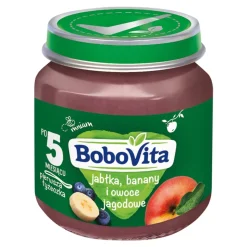 BoboVita, jabłka, banany i owoce jagodowe, 5 m+, 125 g