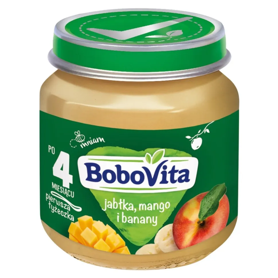 BoboVita, jabłka, mango, banany, 4 m+, 125 g