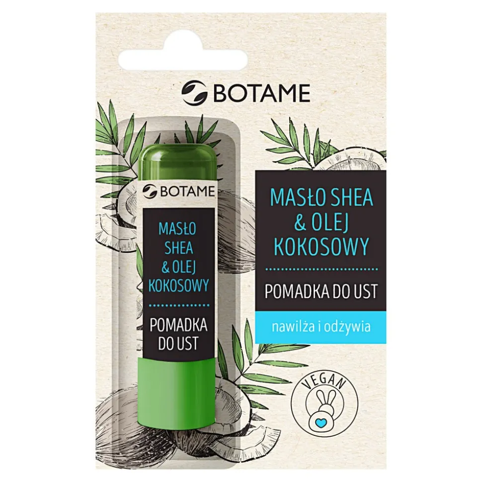 Botame, pomadka do ust, masło shea & olej kokosowy, 4,5 g