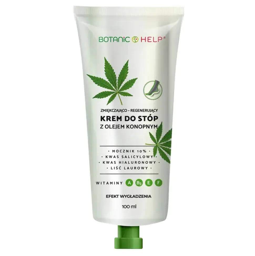Botanic Help, zmiękczająco-regenerujący krem do stóp z olejem konopnym, 100 ml