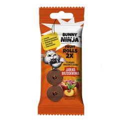 Bunny Ninja Double Roll, przekąska owocowa, smak jabłkowo - brzoskwiniowy, 30 g
