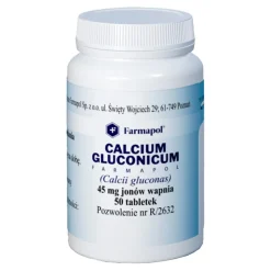 Calcium gluconicum Farmapol, 45 mg Ca 2+, tabletki, 50 szt.