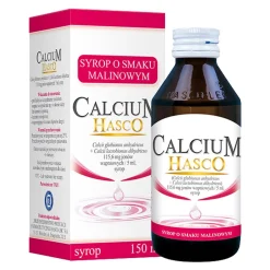 Calcium Hasco, 115,6 mg/5ml, syrop o smaku malinowym, 150 ml