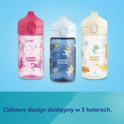 Canpol Babies Junior, bidon na wodę dla dzieci od 2,5 r.ż., niebieski, 400 ml