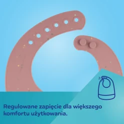 Canpol babies, śliniak silikonowy z kieszonką Dots, beżowy, 1 szt.