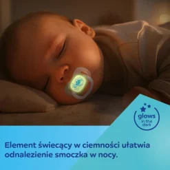 Canpol Babies Love&Sea, smoczek uspokajający, silikonowy asymetryczny, 18 m+, niebieski, 1 szt.