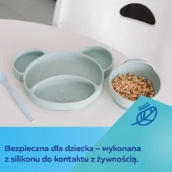 Canpol Babies, miseczka silikonowa z przyssawką, 330 ml, zielona, 1 szt.