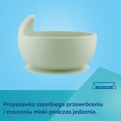 Canpol Babies, miseczka silikonowa z przyssawką, 330 ml, zielona, 1 szt.