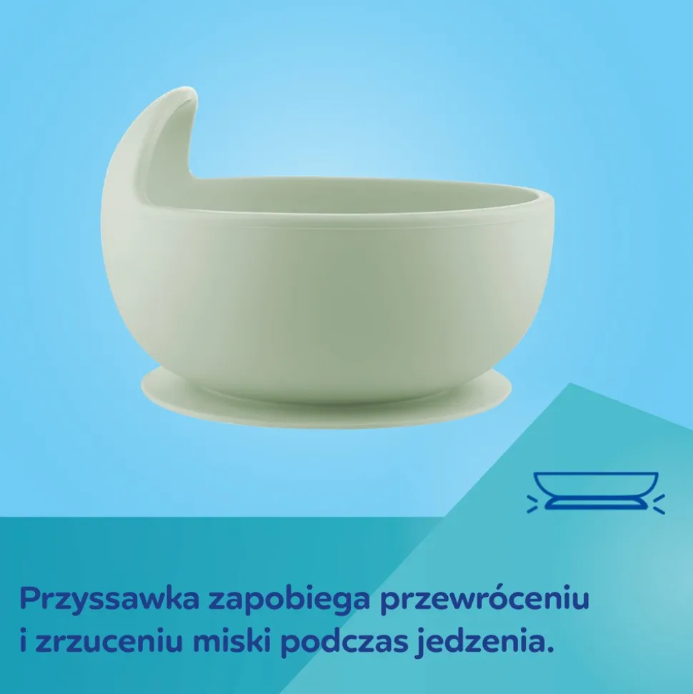 Canpol Babies, miseczka silikonowa z przyssawką, 330 ml, zielona, 1 szt.