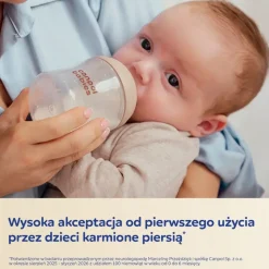 Canpol Babies Natural Shape, butelka ze smoczkiem dwustrefowym, 330 ml, średni, 1 szt.