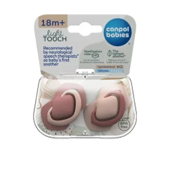 Canpol Babies Pure Color, smoczek silikonowy, symetryczny, 18m+, pink, 2 szt.