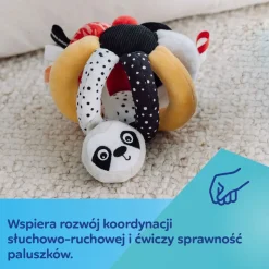 Canpol Babies, sensoryczna piłka z grzechotką i piszczkiem BabiesBoo, 1 szt.