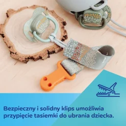 Canpol Babies, tasiemka do smoczka uspokajającego Mountains, żółta, 1 szt.