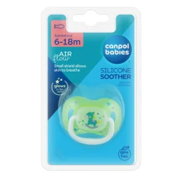 Canpol Babies Toys, smoczek uspokajający silikonowy symetryczny, 6-18 m, 1 szt.