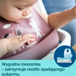 Canpol Babies, zmywalny śliniak z kieszonką Bonjour Paris, granatowy, 4 m+, 1 szt.