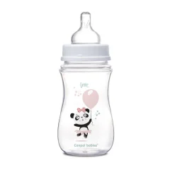 Canpol Easy Start Toys, butelka szerokootworowa, antykolkowa, różowa, 240 ml