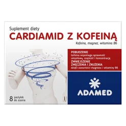 Cardiamid z kofeiną, pastylki do ssania, smak cytrusowy, 8 szt.